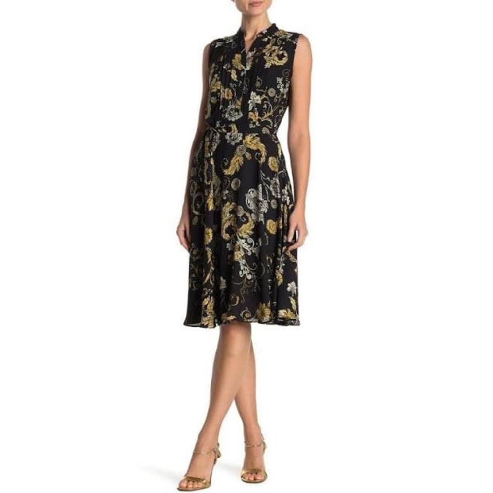 Nanette Lepore Chiffon Pintuck Sleeveless Dress